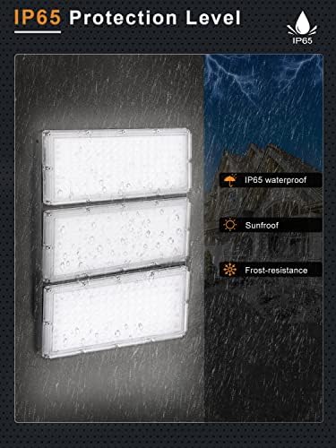 Ankishi 300W Flood Lights Outdoor, 30000LM Super Bright Security Lights, IP65 Waterproof Outside Lights, 6500K Daylight White Mains Powered Floodlight for Garden Warehouse