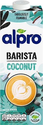 Alpro Barista Coconut Plant-Based Long Life Drink - Great for Coffee - Foam Vegan Dairy Free & Lactose Free - 1L (Pack of 8)