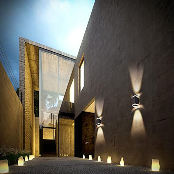 CELAVY Outdoor Wall Lights Mains Powered, Up Down Outside Wall Lights IP65 Waterproof, Porch Light Front Door Lamp Modern Aluminium GU10, External LED Lighting Sconce Wall Mounted for House, Grey