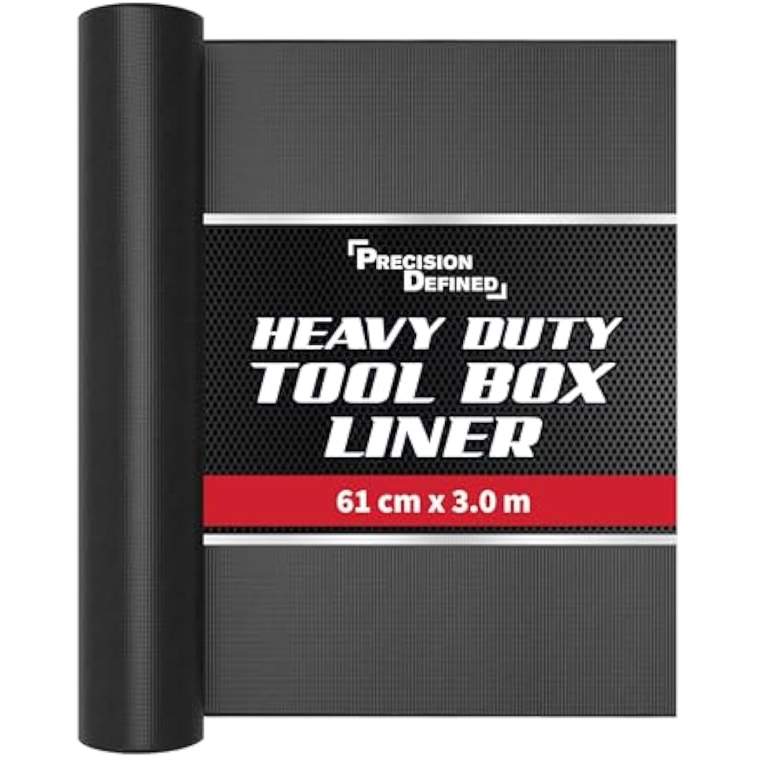 Precision Defined Professional Grade Tool Box Liner, 61 cm x 3.0 m, Black | Tool Box Drawer Liner, Shelf Liner Non Slip Mat, Thick Cabinet Shelf Liner, Toolbox Drawer Liner