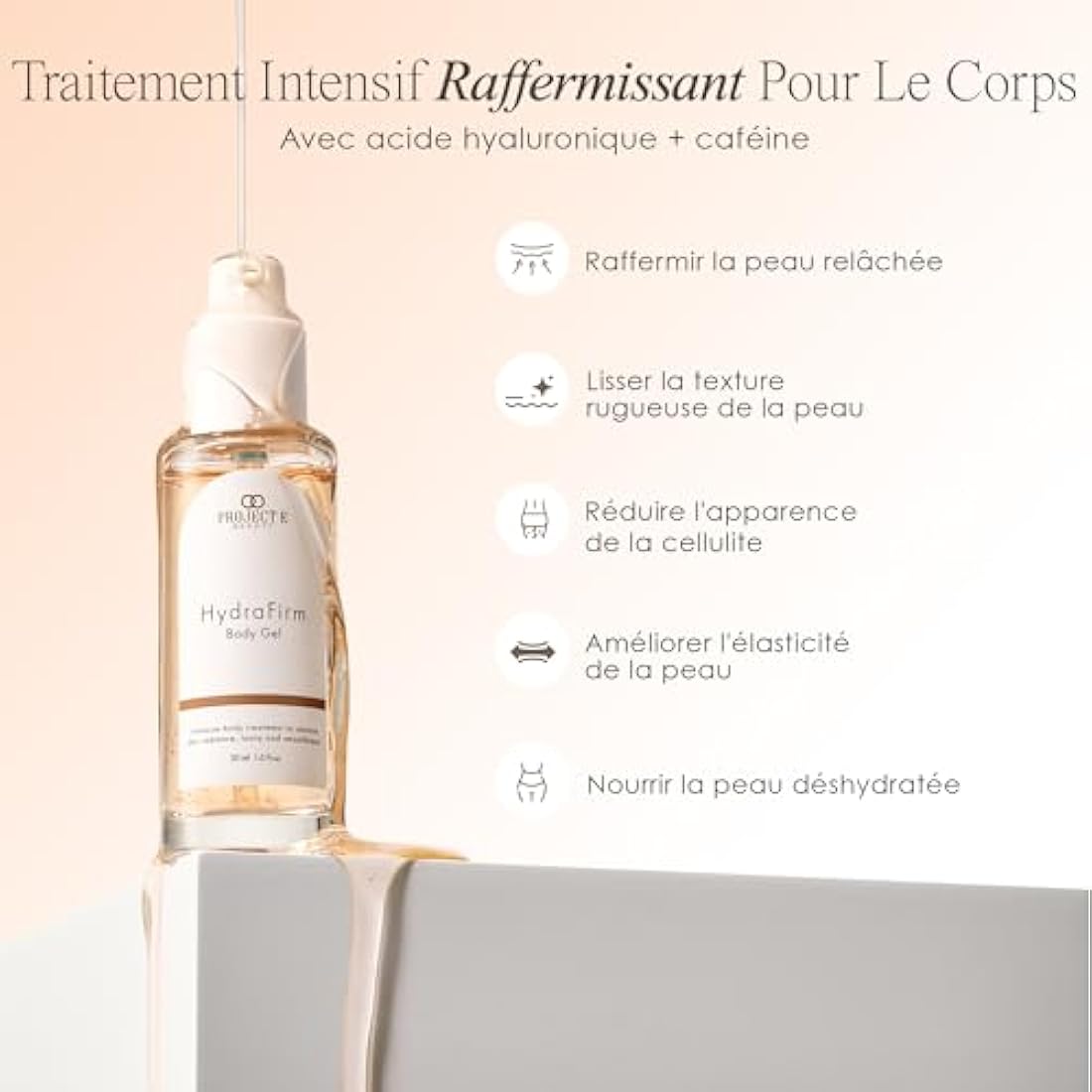 HydraFirm Body Gel by Project E Beauty | Firming and Sculpting | Reduce Cellulite | Body Shaping & Contouring | Tightens & Firms | Loose and Sagging Skin | 50ml