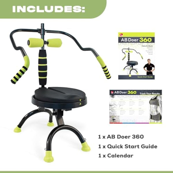 AB Doer 360 Abs Workout Equipment - Core Exercise Machine for Fat Burning, Strength Building, and Ab Toning - Home Fitness Equipment