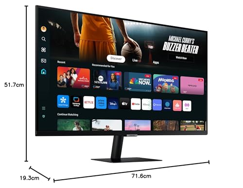 Samsung LS43DM702UUXXU 43" 4K Ultra HD HDR10 Smart Monitor with Speakers - 3840x2160, USB-C, HDMI, WiFi, Bluetooth, Smart Hub for TV streaming, Catch Up Apps and Gaming Hub