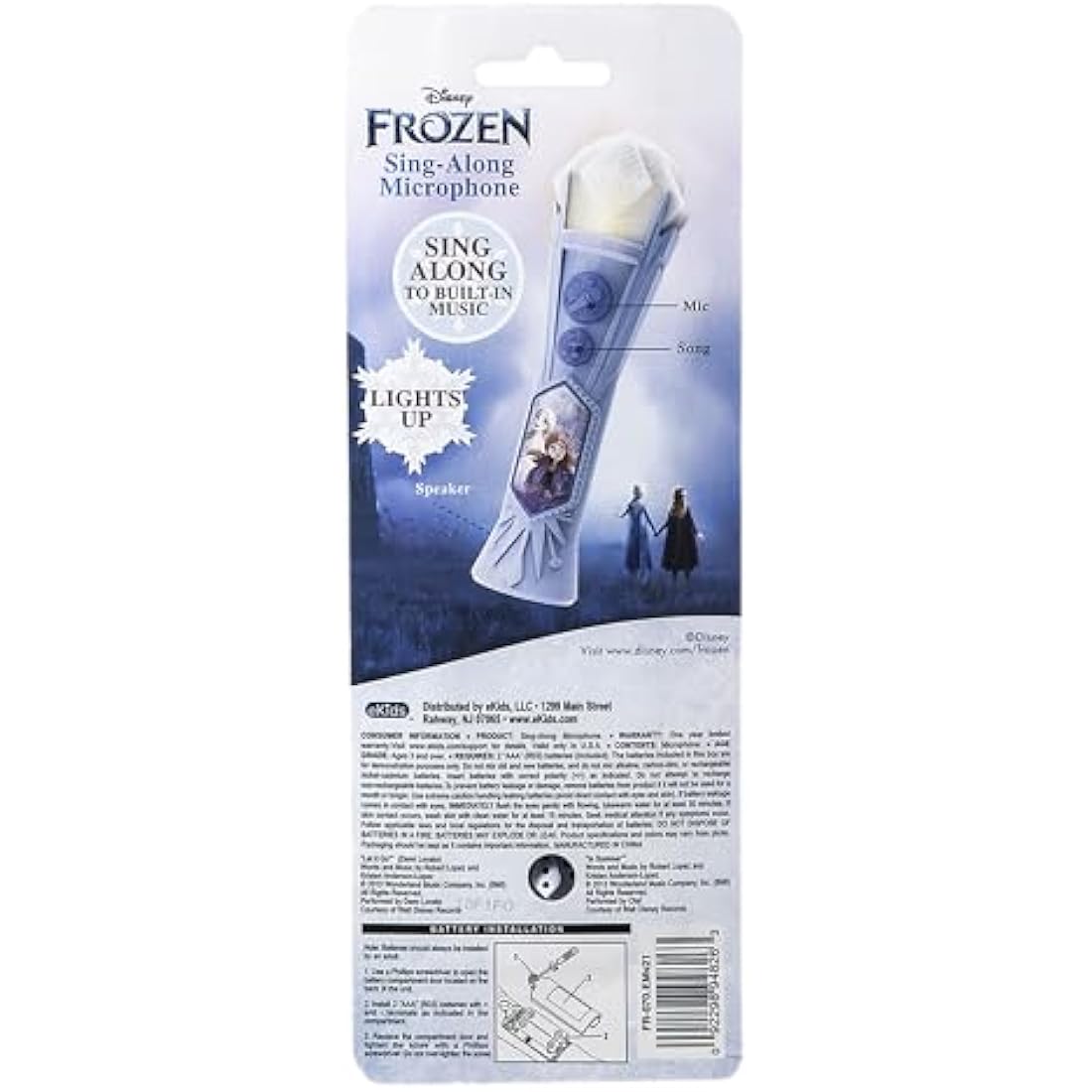 Frozen 2 Sing Along Microphone and MP3 Karaoke with Flashing Lights
