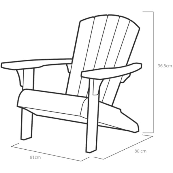 Keter Alpine Adirondack Outdoor Garden Furniture Chair - Graphite Grey