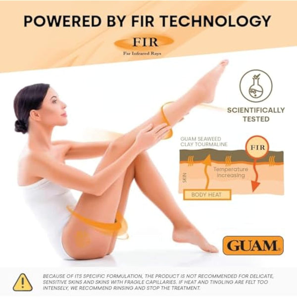 GUAM FIR Seaweed Mud Anti Cellulite Treatment + Tourmaline Cellulite Cream Gel Set - Body Leg & Tummy Tightening Duo - 1kg Hot Body Warp Cellulite Remover & 250ml Slimming Mud Gel - Skin Firming Cream