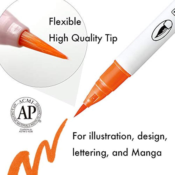 Kuretake Clean Color Real Brush Watercolour Brush Pens (Set Of 48 Colours)