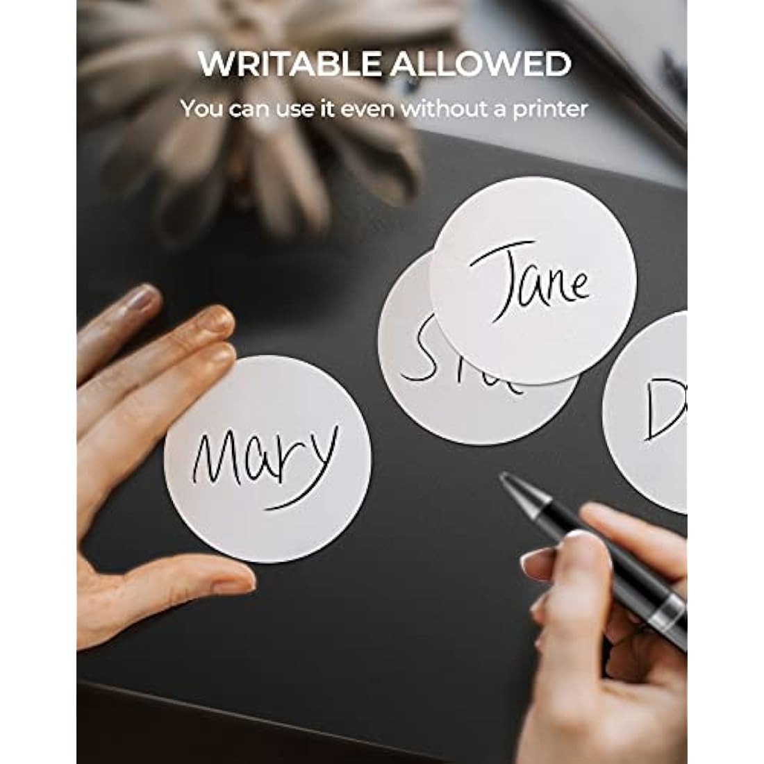 MUNBYN 50 x 50mm Circle Thermal Sticker Labels, Self-Adhesive Round Direct Thermal Labels, Multi-Purpose Roll Thermal Stickers for Business