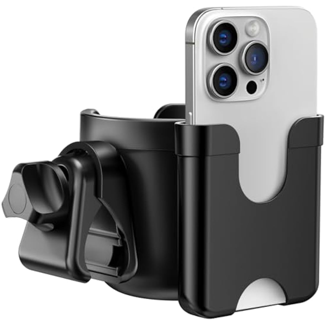 Guiseapue Pram Cup Holder: Universal Drink Coffee Cup Holder with Phone Holder Organiser for Stroller, Pushchair, Buggy, Bike, Wheelchair, Walker, Baby Essentials for Newborn, Gifts for Women, Mom