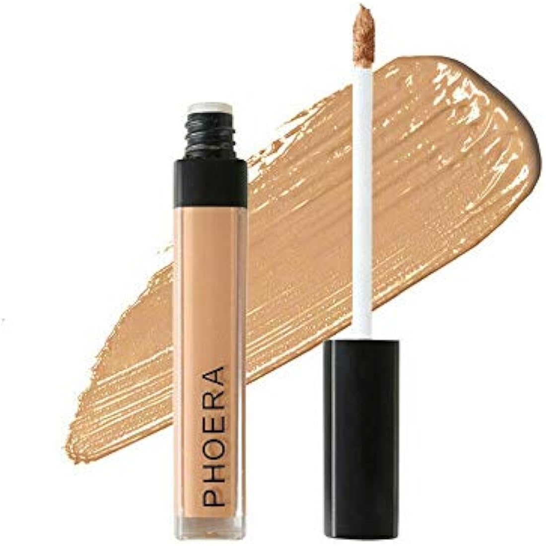 Phoera Full‑Coverage Matte Liquid Concealer – Waterproof, Oil‑Free Camouflage for Dark Circles, Acne Scars & Under‑Eye (105 - Biscuit)