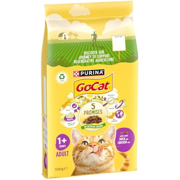 GO-CAT Adult Chicken and Duck Dry Cat Food 10kg