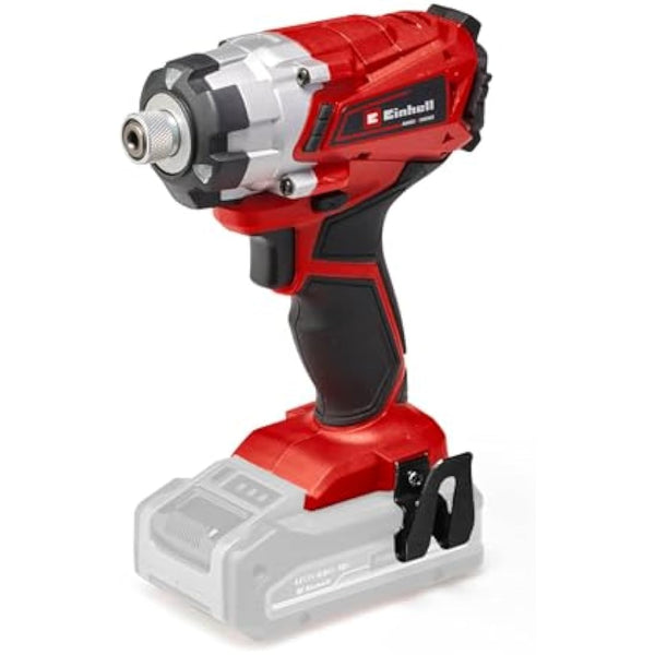 Einhell Power X-Change 140Nm Cordless Impact Driver - 18V, 2300 RPM, 1/4" Hex Bit Mount, LED Light - TE-CI 18/1 Li Solo Battery Powered Impact Drill (Battery Not Included), Red