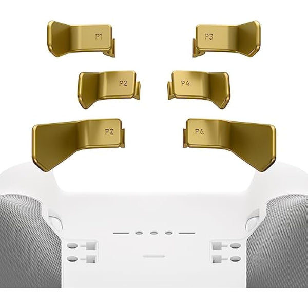 eXtremeRate Swift Paddles for Xbox Elite 1/2 Controller, 6 in 1 Metalic Hero Gold Replacement Interchangeable Back Paddles for Xbox One Elite & Elite Series 2 Controller