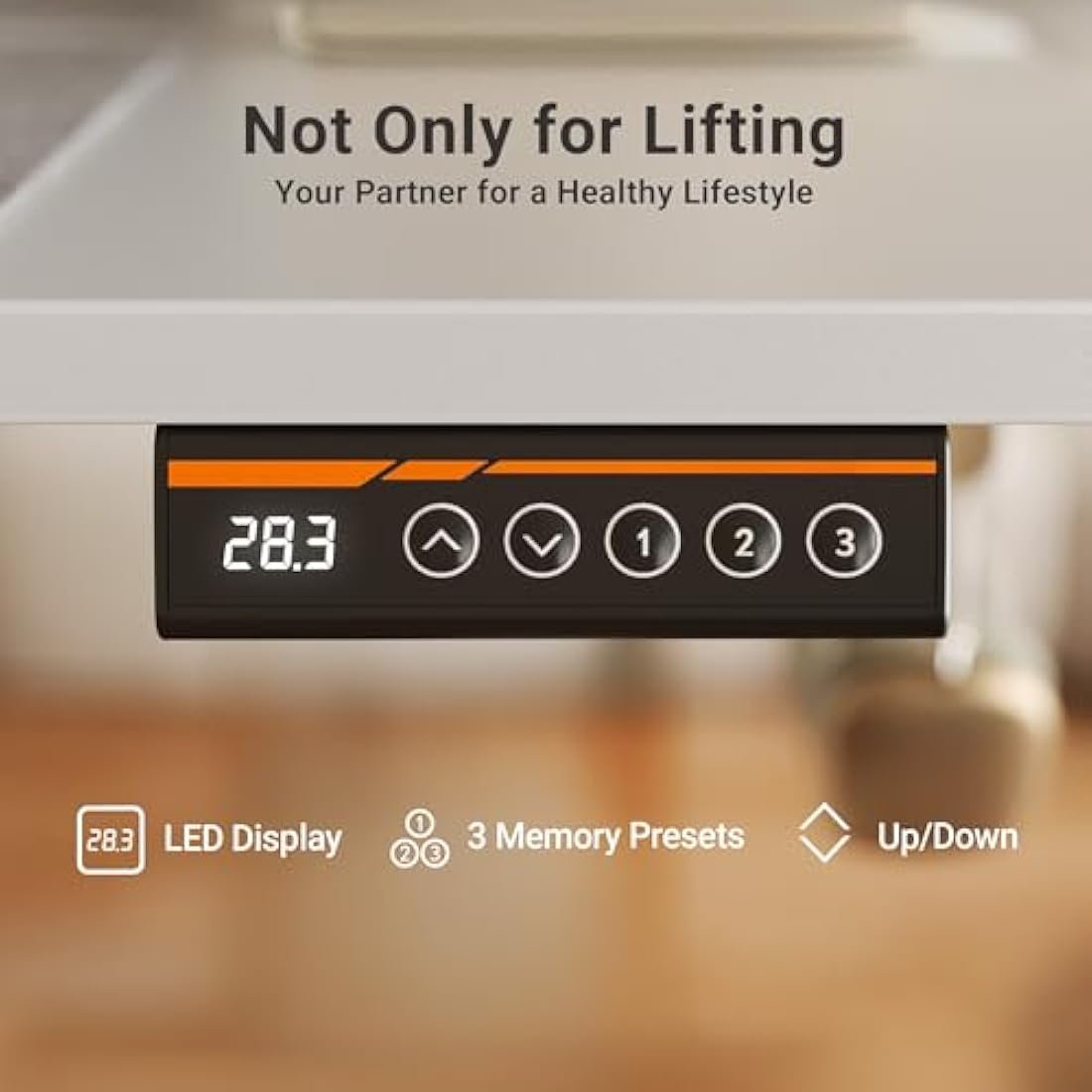 Claiks Electric Standing Desk, Adjustable Height Stand up Desk, 120x60 cm Sit Stand Home Office Desk with Splice Board, White Frame/White Top