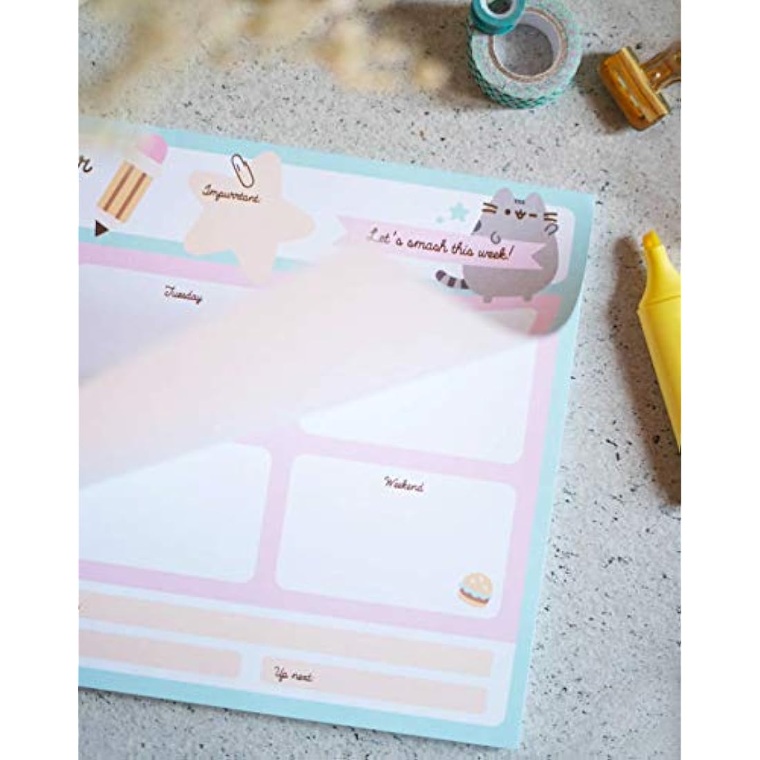 Grupo Erik Weekly Planner A4 - Pusheen Cat Stationery | Daily Planner Family, Desk Calendar, 54 Tear Off Pages Notepad | Pusheen Gifts, Pusheen Merchandise
