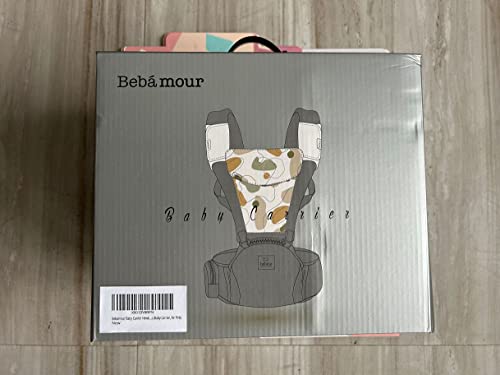 Bebamour Baby Carrier Newborn to Toddler Baby Carrier Hipseat 0-36Months with Head Hood, 3 PCS Teething Pads, Waist Extender, Grey
