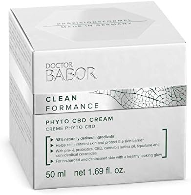 DOCTOR BABOR CLEANFORMANCE CBD Face Cream for stressed and damaged Skin, With Cannabidiol, Vegan Formula, Phyto CBD Cream, 1 x 50 ml