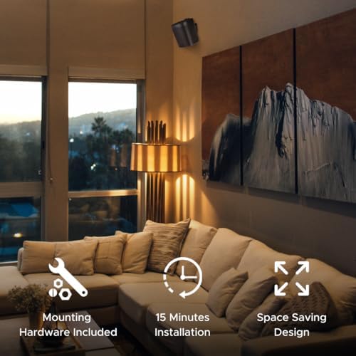 2 x One Wall Mount Bracket, Black, Twin Pack, Tilt & Swivel, Compatible with Sonos ONE, Gen 2, ONESL & Play:1