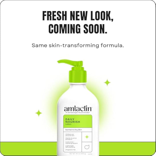 AmLactin Daily Moisturizing Body Lotion, 14.1 Ounce Bottle with Pump, Paraben Free