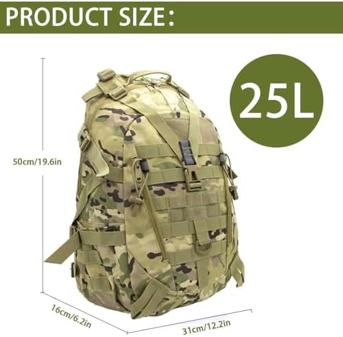 aiGear 25L Military Tactical Backpack | Lightweight Backpack Hiking Daypack | Rucksack with Molle System | for Outdoor Sports Trekking Hiking Travel Camping