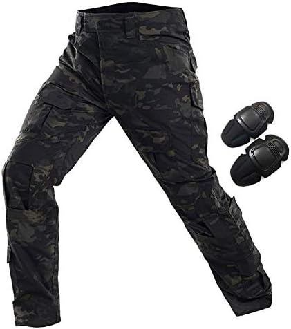 H Welt EU Mens Military Pants with Knee Pads for Strategy Game Airsoft Paintball Shooting Combat