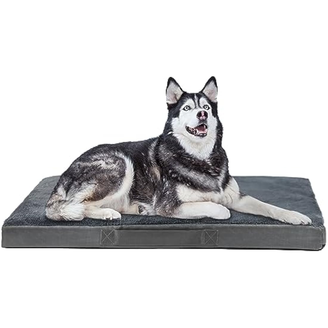 Nepfaivy Extra Large Dog Bed - Waterproof Orthopedic Mattress for Dog Crate, 120×75×7.5cm Soft Medium Bed with Removable Washable Plush Covers, Dark Grey