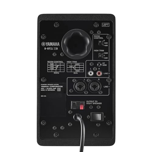 Yamaha HS4 Studio Monitors (Black) – Compact 2-Way Powered Speakers with Advanced Sound Control and Versatile Connectivity for Music Production and Video Editing