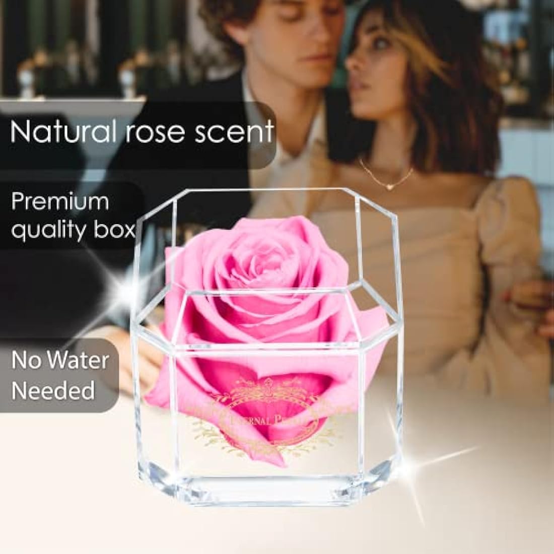 100% Real Rose That Lasts A Year | Single Pink Rose in Box | Unique Birthday Gift