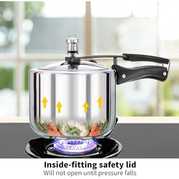 HAWKINS Pressure Cooker Stainless Steel, Silver, S