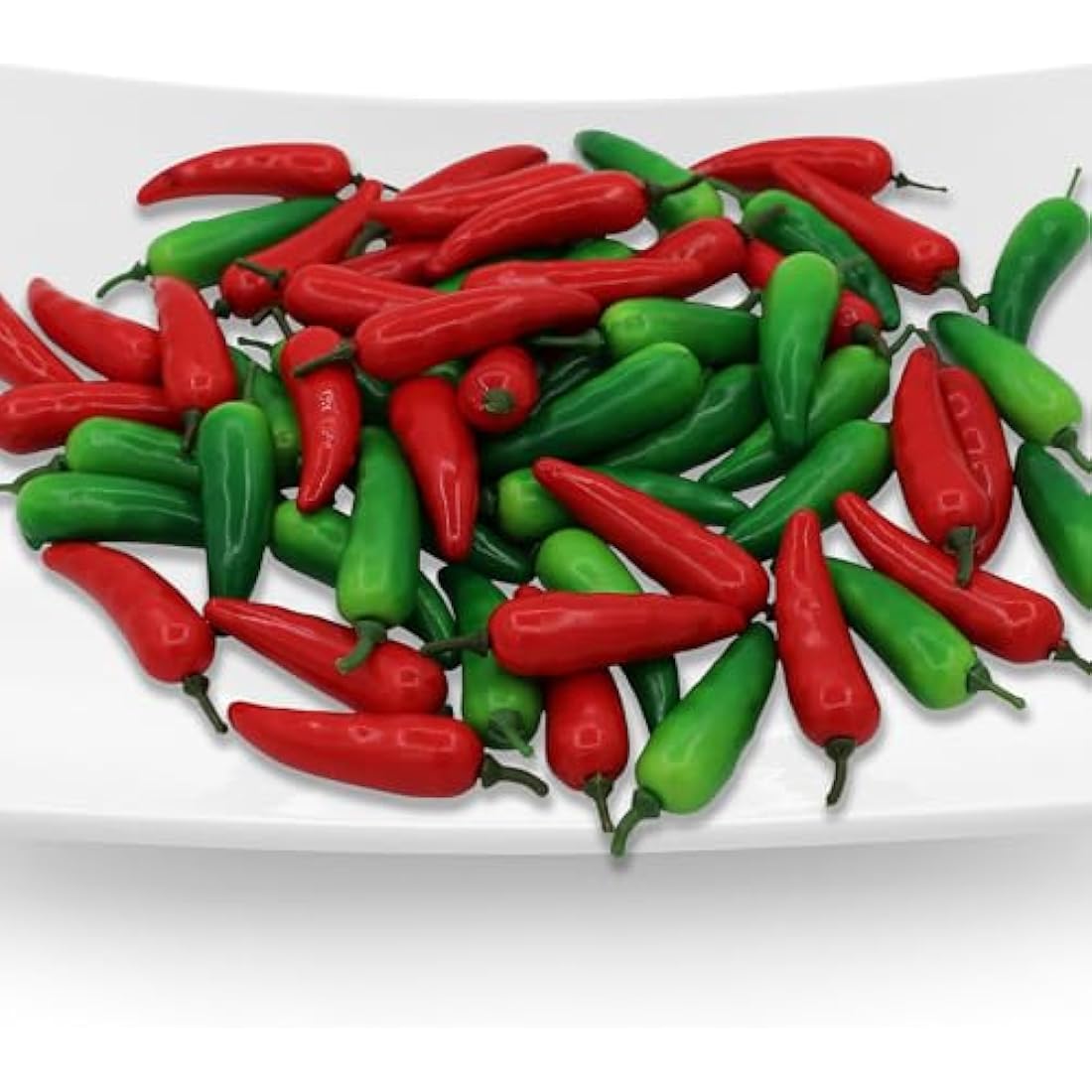 60PCS Realistic Mini Fake Hot Chili,Simulation Lifelike Pepper,Chili Pepper Decorations Artificial Fake Vegetables Red Chili Green Pepper Model for Photoshoot Props Home Kitchen Party Decoration