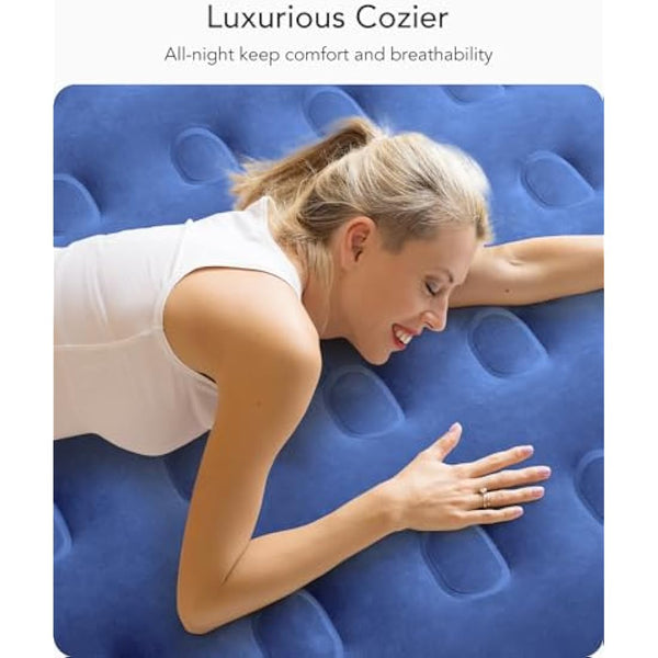 iDOO Single Air Bed, Inflatable Mattress with Built-in Electric Pump, Blow Up Mattress Camping Airbed, Self inflating Camp Bed in Storage Bag for Home Portable Travel 190x99x46cm