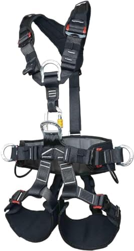 Full Body Safety Harness - Adjustable Outdoor Mountain Climbing Belt for Rock & Tree Climbing, Fire Rescue