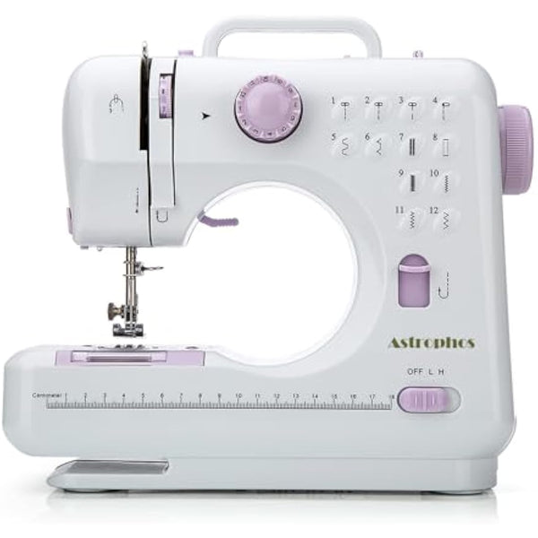 Mini Sewing Machine for Beginner by Astrophos - Small Electric Sewing Machines with 2 Speed 12 Built-in Stitch Patterns AP-054-UK-A1