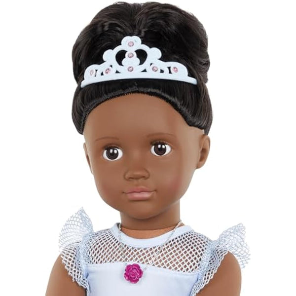 Our Generation - 46 cm Floral Fashion Starter Doll - Rosalind - Dark Brown Hair & Eyes - 3 Outfits & Styling Accessories in Gift Box - Pretend Play - Toys for Kids Ages 3+