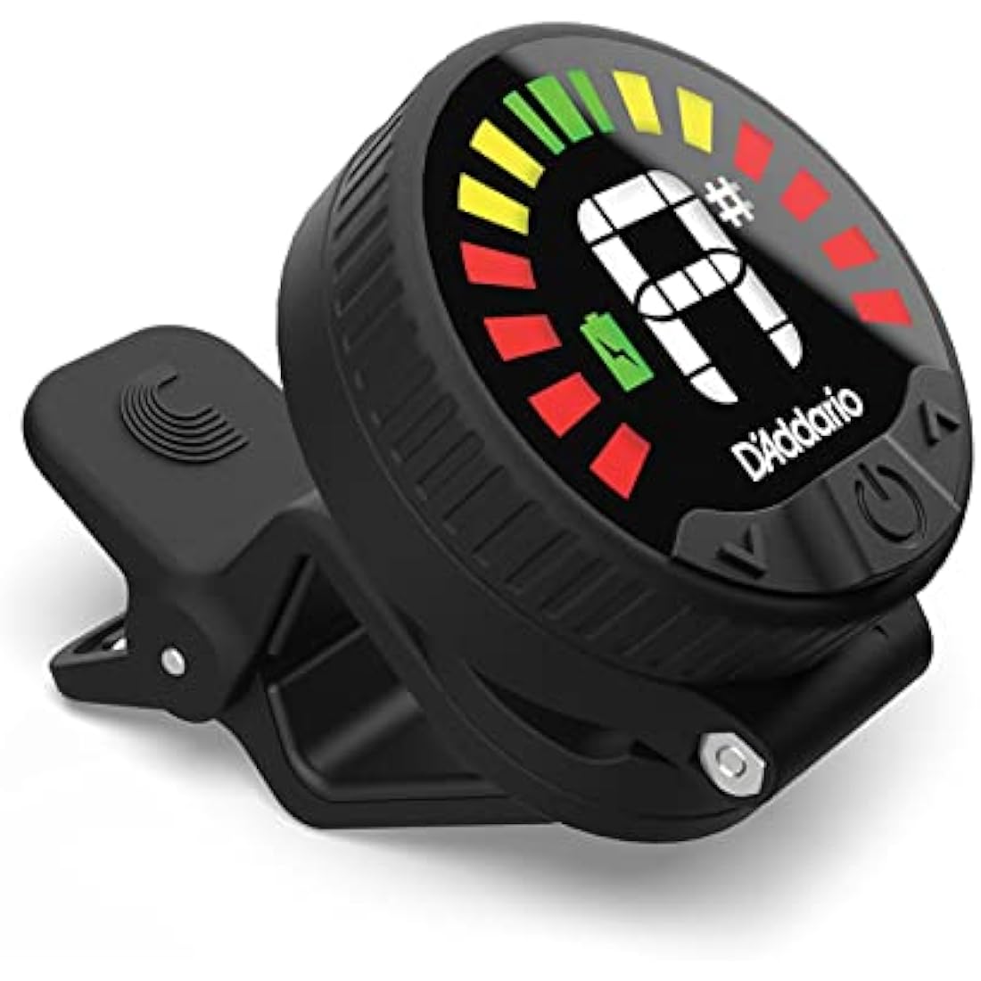 D'Addario Nexxus 360 Rechargeable Guitar Tuner - Clip On Guitar Tuner - Acoustic Guitar Tuner - Electric Guitar Tuner - 24 Hours of Tuning Time per Charge - Rotates 360-degrees