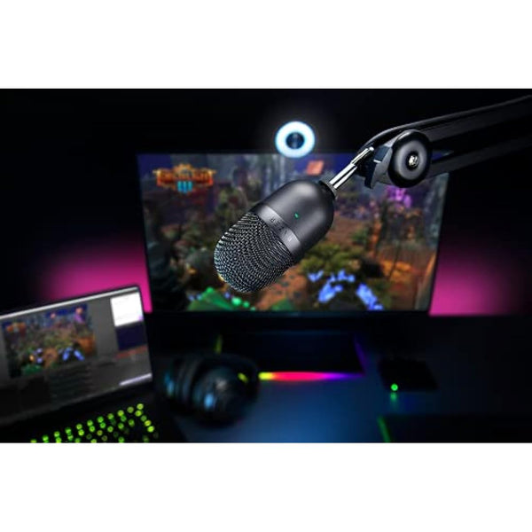Razer Seiren Mini - USB Condenser Microphone for Streaming (Compact with Supercardioid Polar Pattern, Tiltable Stand, Integrated Shock Absorber) Quartz Pink