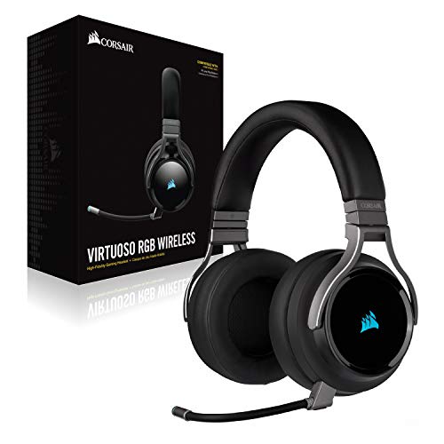 CORSAIR VIRTUOSO RGB WIRELESS XT Multiplatform Gaming Headset With Bluetooth – Dolby Atmos – Omni-Directional Microphone – iCUE Compatible – PC, Mac, PS5, PS4, Nintendo Switch, Mobile – Black