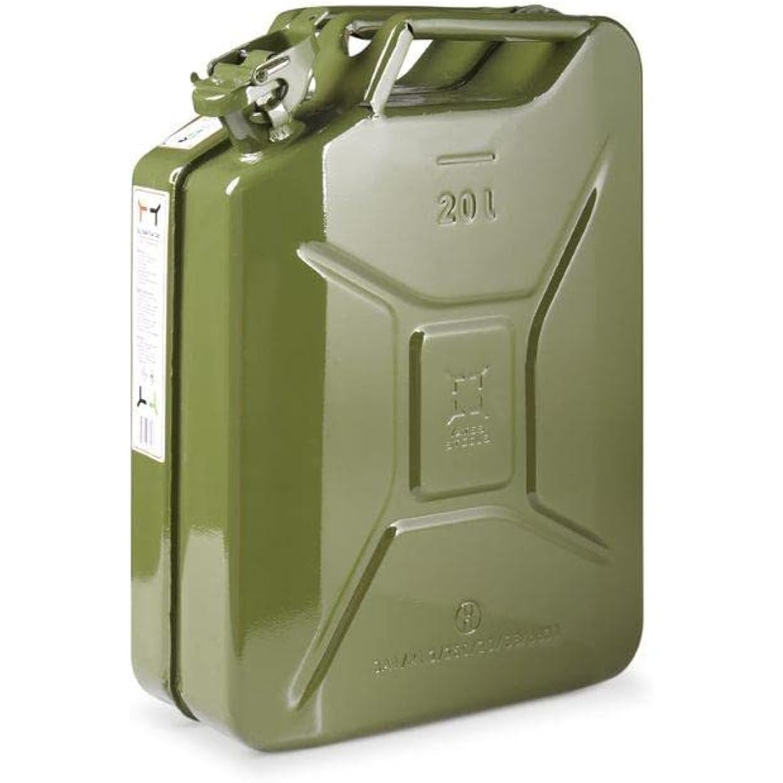 Invopak 20 Litre Metal Jerry Can, UN Approved Can for Petrol, Diesel, Fuel in Green