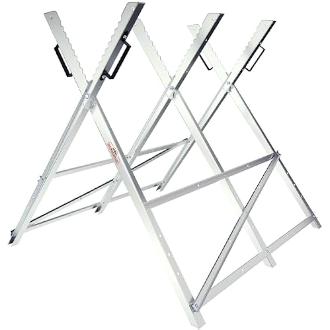 GARDEBRUK® Folding Galvanised Saw Horse | Foldable Portable Trestle | Workbench Timber Cutting Log Holder | Wood Splitter for Hand Saw Chainsaw | Sawhorse | Heavy Duty 150 kg
