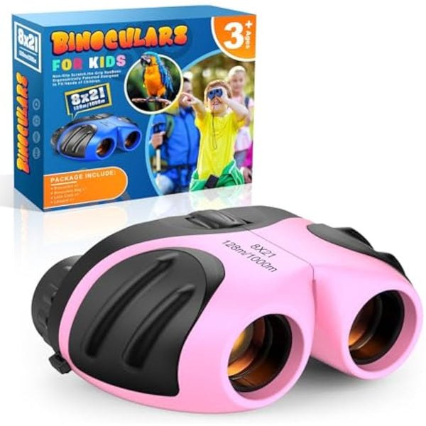 EUTOYZ Binoculars for Kids, 4 5 6 7 8 9 Year Old Girl Gifts for 3-10 Year Olds Boys Toys Age 4-10 Kids Toys Outdoor Toys for Kids Xmas Gifts Stocking Fillers Child Birthday Gifts Pink