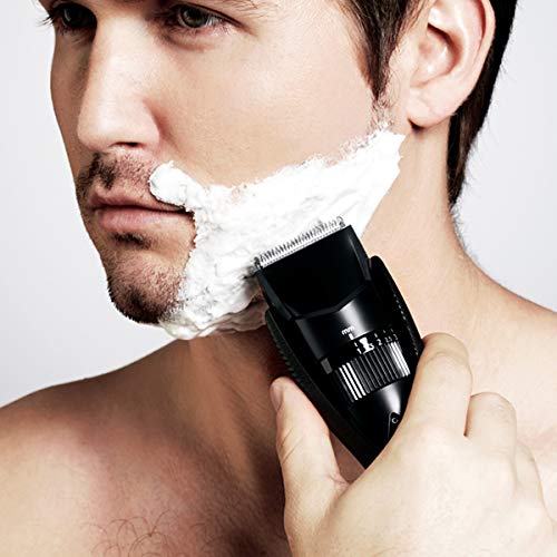 Panasonic ER-GB42 Wet & Dry Electric Beard Trimmer for Men with 20 Cutting Lengths, Standard UK 3 pin Plug, Black, 50 min usage