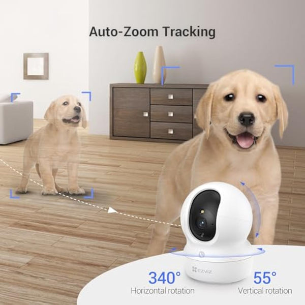 EZVIZ Indoor Camera No Monthly Fee, 512GB Supports, Spotlight Colour Night Vision, Dual Band Wifi, One-touch-calling Button, Two-way Audio, Sound/Human Detection, Works with Alexa (CP1 Pro 2MP)