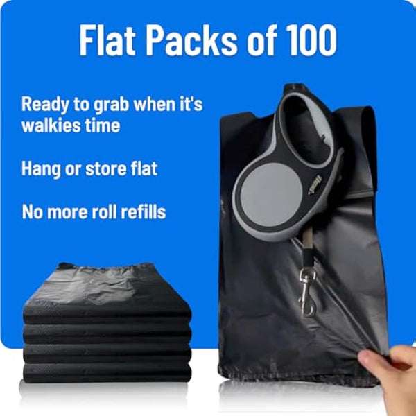 Large Dog Poo Bags - 2000 Pack, 33% Thicker & 25% Larger Poop Bag with Easy Tie Handles, 100% Leak Proof, Odour Free Pet Waste Disposal, Discreet Opaque Black