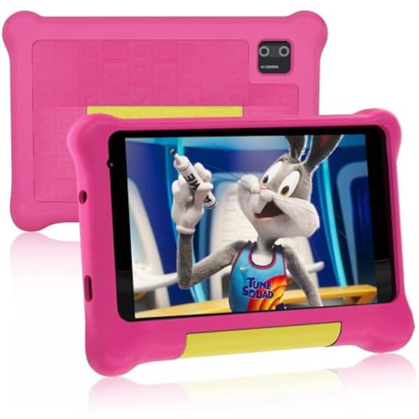 Ainmel Kids Tablet 7 inch, Android 13 Tablets for Kid, 5GB RAM+32GB ROM 128GB Expand, Parental Control, Kids Software Pre-Installed, Dual Camera, Android Learning Tablet with Proof Case (Pink)