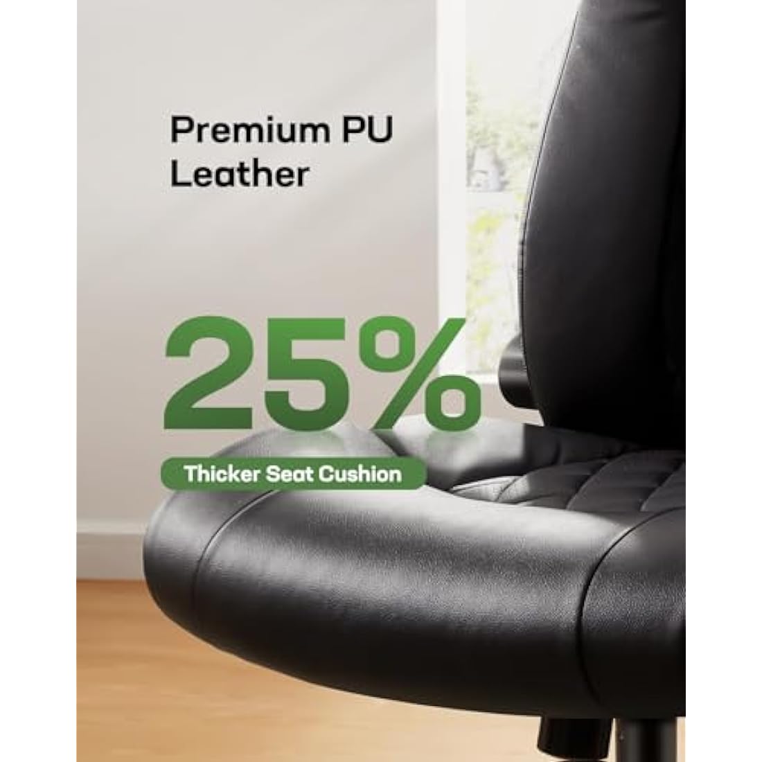 Marsail Executive Office Chair with Flip-up Armrests,PU Leather Ergonomic Office Chair with Tilt Function Height-Adjustable Swivel Rolling for Home Office Working