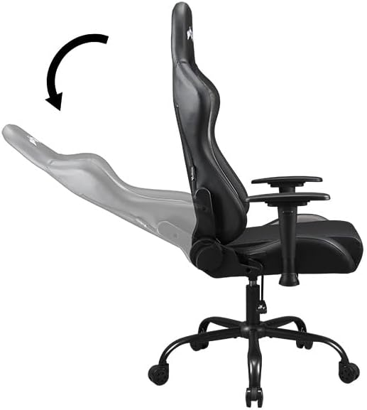 Subsonic Motorhead Gaming chair or office chair, gamer chair for adults, comfortable seat, integrated headrest, adjustable armrests and height, ergonomic backrest Black