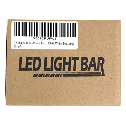 RIGIDON 2 Pcs Round Led Work Light, 4 inch 42W Flood Beam, 12V 24V Driving Lights Lamp for Car Off Road Boat Truck 4x4 SUV ATV Tractors Excavator, 6000K White, Fog Lamp