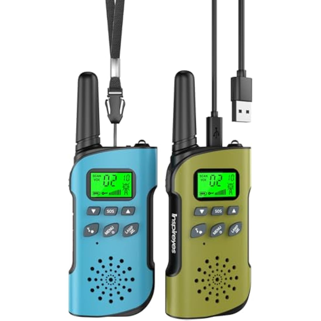 Inspireyes Walkie Talkies for Kids Rechargeable, 48 Hours Working Time 2 Way Radio Long Range, Outdoor Camping Games Toy Birthday Xmas Gift for Boys Age 8-12 and Girls Age 3-5,Toys for 8 Year Old Boys