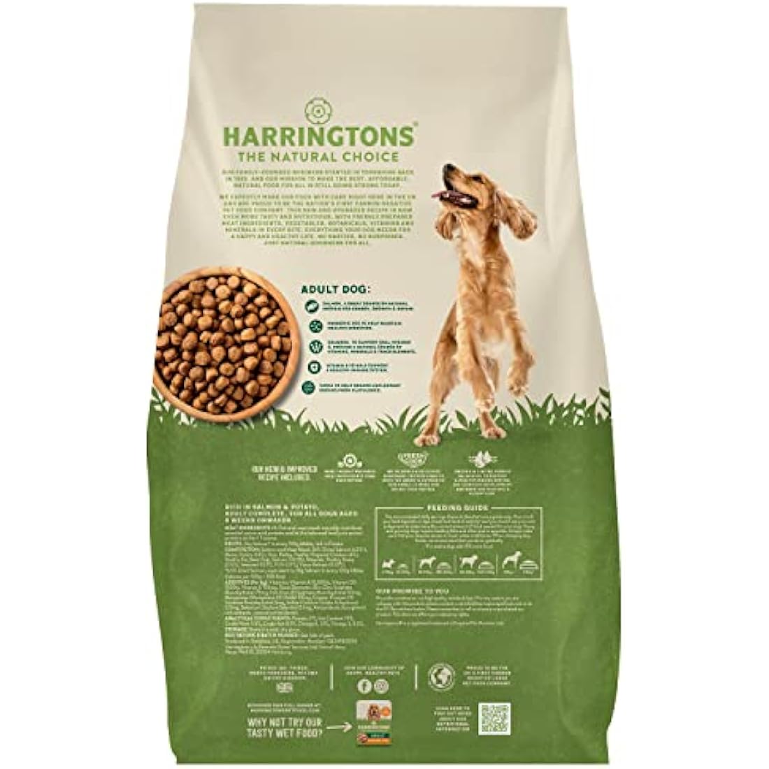 Harringtons Complete Dry Adult Dog Food Salmon & Potato 12kg - Made with All Natural Ingredients
