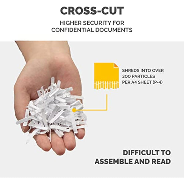 Fellowes Powershred M-7CM Personal 7 Sheet Cross Cut Paper Shredder for Home Use, Black